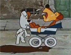 Reksio i pies w wózku